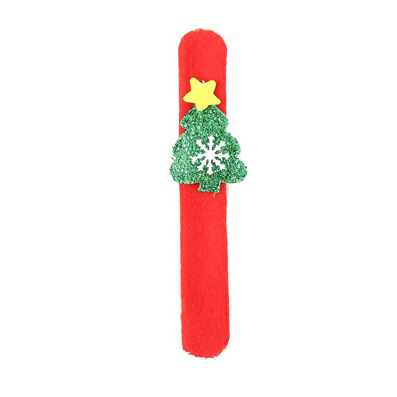 Festive Snap Bracelet Christmas Light Up Wristband Plush Santa Sleigh Kids Gift Holiday Party Favor Cartoon Toy
