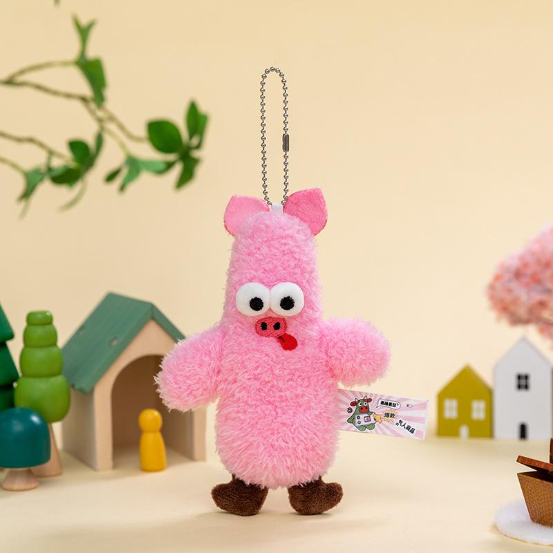Creative funny egg-laying chicken plush bag pendant key ring doll pendant ugly cute doll plush mobile phone holder