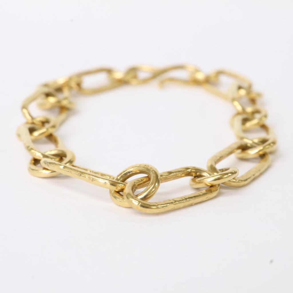 Marie-Helene De Taillac K18 Engraved Eight Hook Link Chain Bracelet Yellow GoldUsed