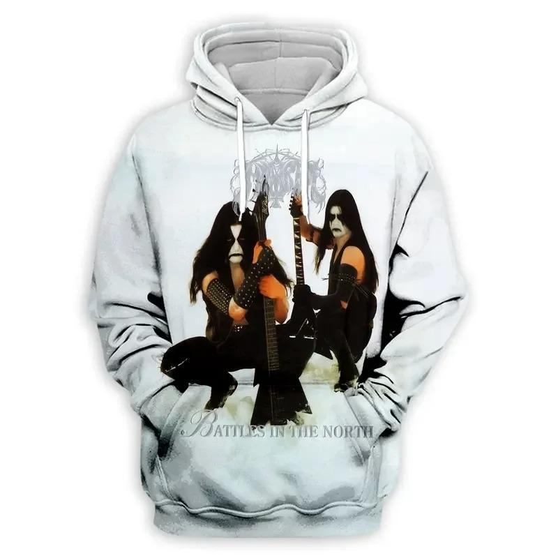 2025 3D Printed Black Metal Rock Immortal Hoodie for Men and Women Hip Hop Trendy Sportswear Y2k Sportswear Oversized Street