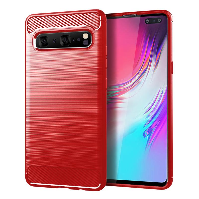 

Для Samsung S10 5G силиконовый полный защитный матовый мягкий чехол для телефона для galaxy s10 5g противоударные чехлы из углеродного волокна Coque Fundas Samsung S10 5G красный
