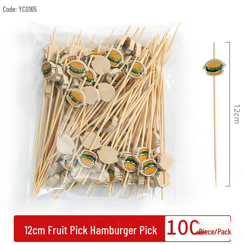 Creative Bamboo Fruit & Flower Picks for Parties, Cocktails, Burgers, & Easter Decorations