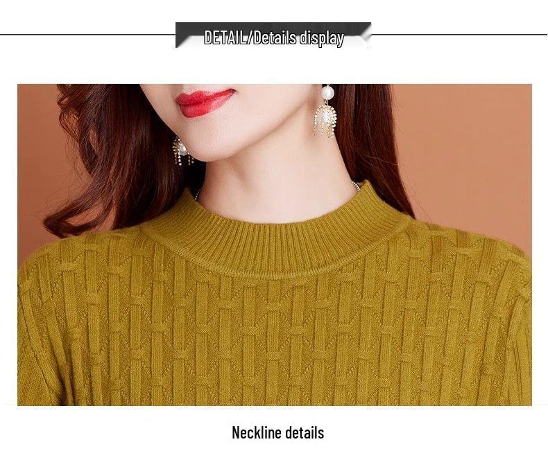 Mid-Length Knit Sweater Dress - Stylish Plus Size for Autumn/Winter