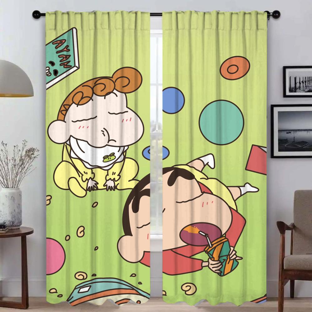 Kitchen Curtains for Bedroom CrayonS ShinS ChanS Shades Modern Living Room Curtains 2 Pieces Blackout Curtain Partition Elegant