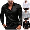 Autumn Spring Formal Men's Long Sleeve Shirt Luxurious Wrinkle Resistant Non-iron Solid Color Business Casual