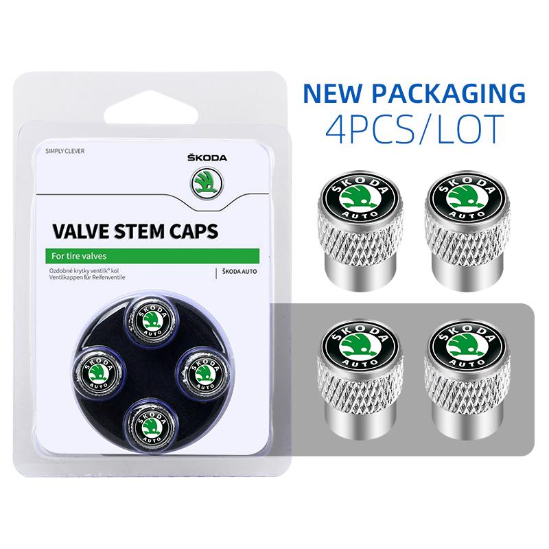 GNL1 For Skoda S Kodiaq Octavia 2 3 Yeti Karoq Rapid Fabia VII A5 Car Wheel Tire Valve Caps Stem Case Covers Accessories