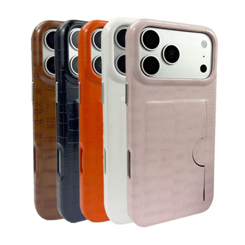 Luxury Crocodile Texture PU Phone Case IPhone 17 Pro 16 Max With Card Slot Full Coverage Business Style