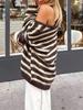 2026 Autumn/Winter Striped Loose Knit Cardigan Sweater - Retro Lazy Style Top
