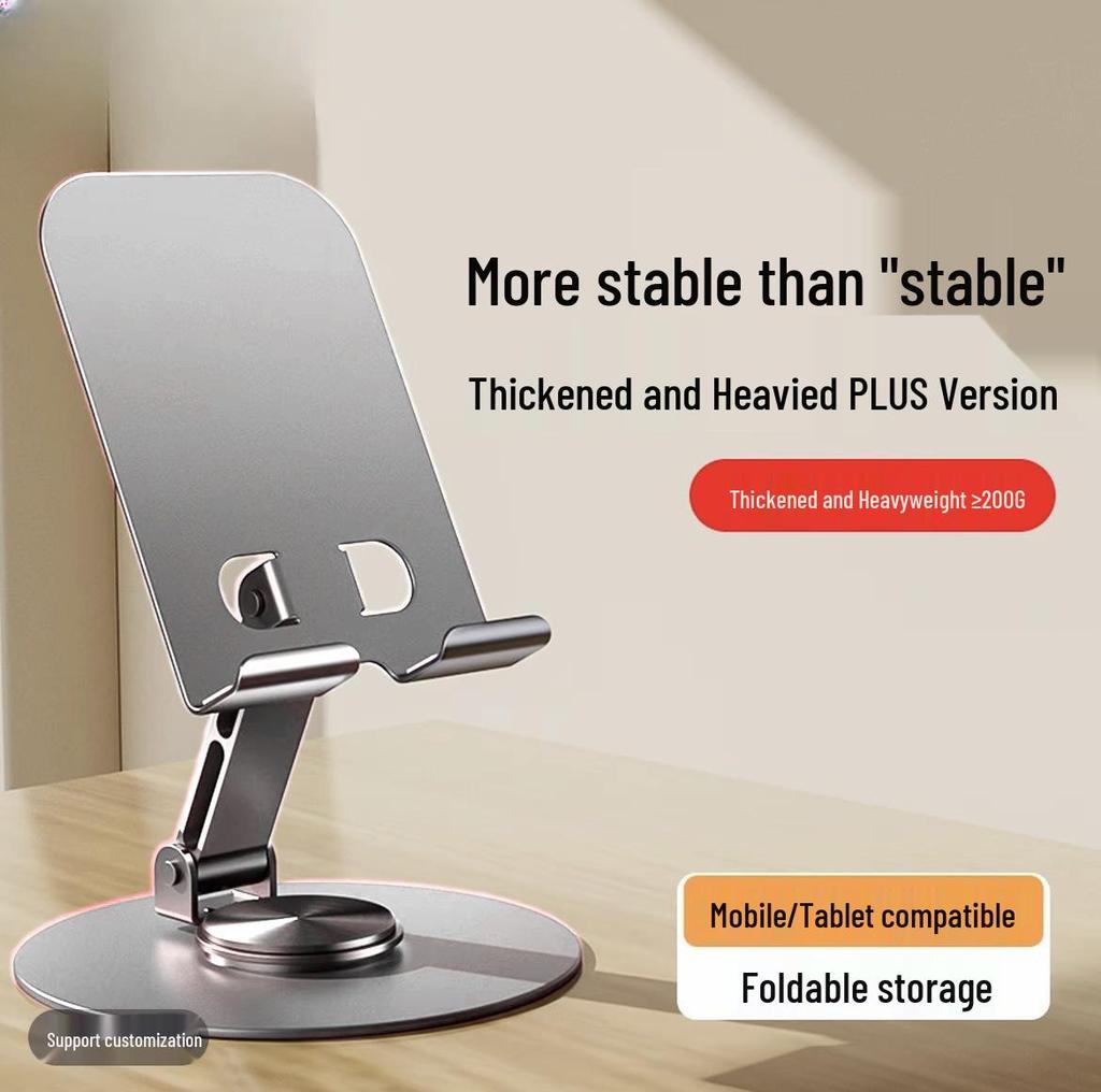 Metal Rotating Phone Holder for Live Streaming & Binge-Watching - Lazy Gadget with Custom Logo Stand