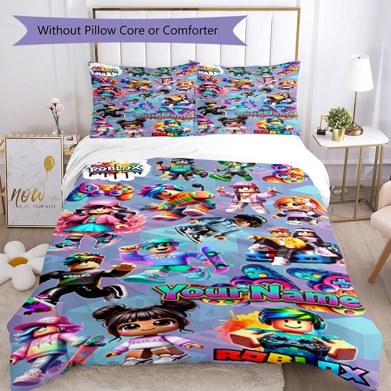 Roblox 383 Customize Your Name Bedding Set Breathable Duvet Cover with Pillowcases Home Decoration Birthday Gift