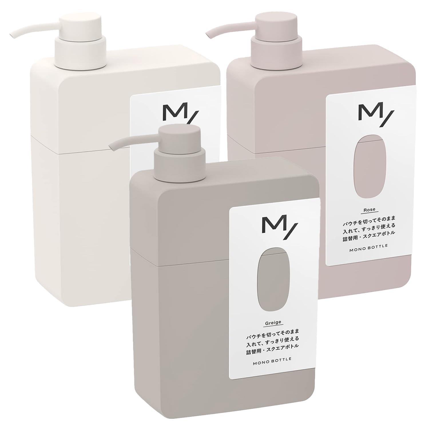 

Моно Бутылка Квадратная Крем Роза Серо-бежевый 1 шт. в наборе [3 цвета, набор из 3 штук] M-SLASH 3 цвета, каждая, 3 штуки