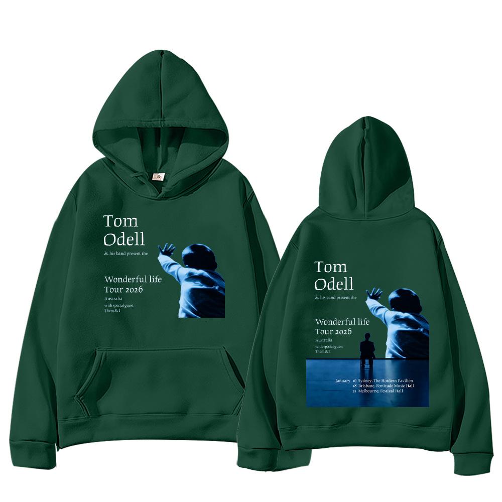 Tom Odell Wonderful LifeTour 2026 Bluzy Moda Hip-hop Bluza z długim rękawem Pulower Jesień Zima Unisex Streetwear