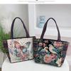 Bohemian Fabric Tote Bag With Contrasting Colors And Inner Zipper Pocket For Women
