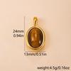 Exaggerated Geometric Tiger Eye Stone Pendant Necklace In Stainless Steel
