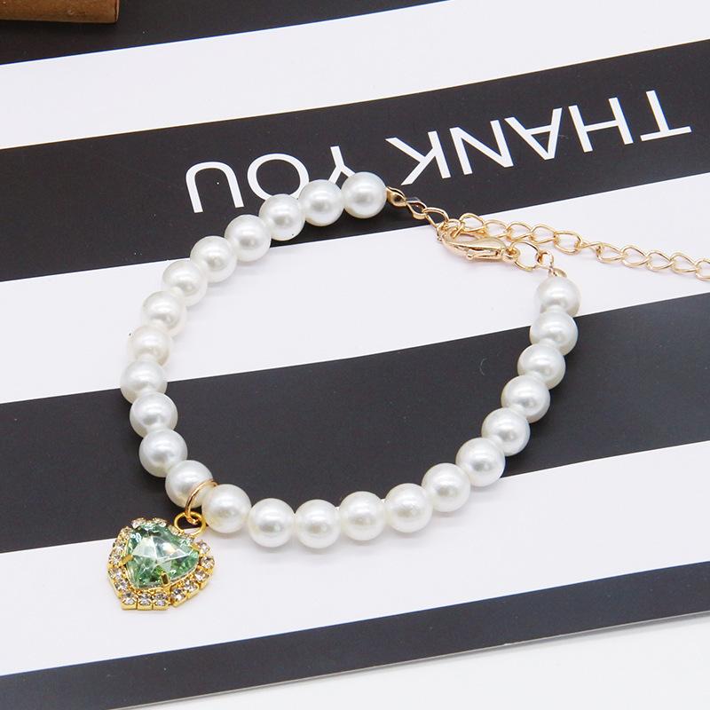 Adjustable Cat Collar with High Simulation Pearls Cute Exquisite Summer Necklace for Kittens Pet Supplies with Neck Decoration