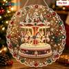2D Flat Acrylic DIY  Painting Pendant Round Santa Beaded Sun Catcher  Holiday Party
