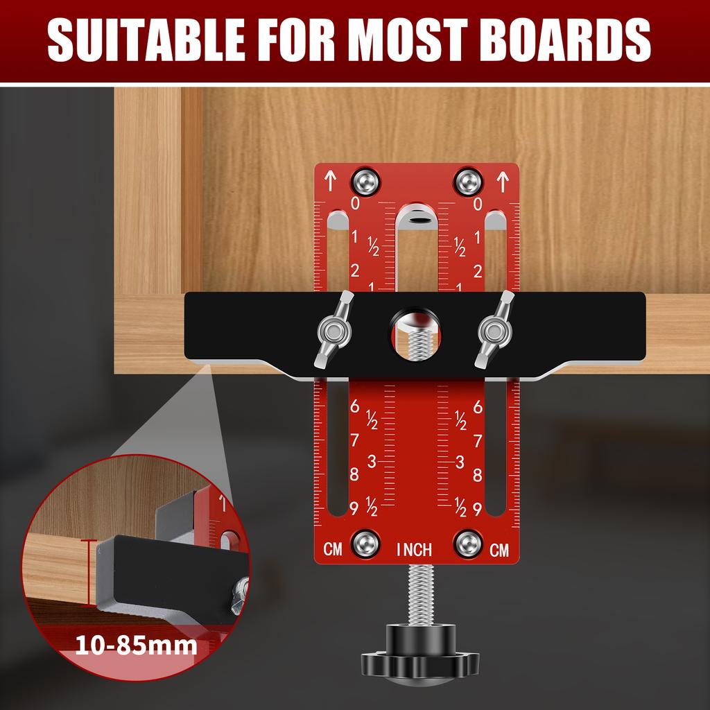Cabinet Door Mounting Jig Adjustable Cabinet Door Installation Locator Aluminum Alloy Hinge Installation Jig Tool Portable