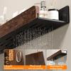 Upgraded Removable Walnut Wood Bathroom Shelf Punch‑Free Wall Mounted Storage Organizer