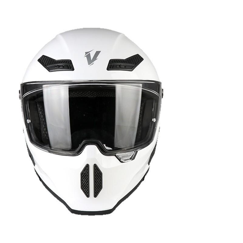 3C Certified Full Face Motorcycle Helmet Men Women Breathable UV Protection Retro Style