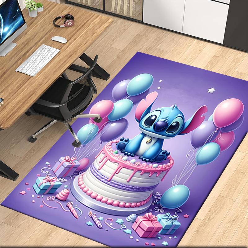 Stitch Printed Carpet, for Office Chair Living Room Bedroom Kitchen Room Decor Gifts.