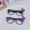 Cute cartoon rabbit-shaped frame, cross-wearing, funny glasses, photo-taking, and styling glasses, no lenses, jelly color