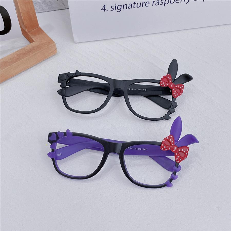Cute cartoon rabbit-shaped frame, cross-wearing, funny glasses, photo-taking, and styling glasses, no lenses, jelly color