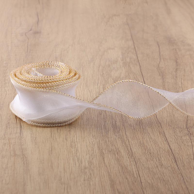 10yards Roll Solid Color Organza Ribbon Wavy Edge Fishtail Ribbon For Flower Bouquet Gifts Packaging Wedding Party Decorations