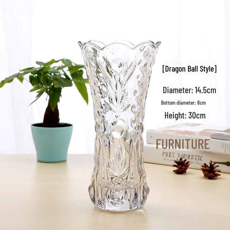 Extra Large Transparent Glass Vase, 50cm Height, Wide Diameter for Flower Arrangements, Living Room Decor, Hydroponic Lucky Bamboo