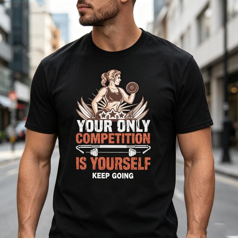 Vintage Gym Motivation Print Tshirt Premium Soft Cotton Casual Unisex Short Sleeve Tee