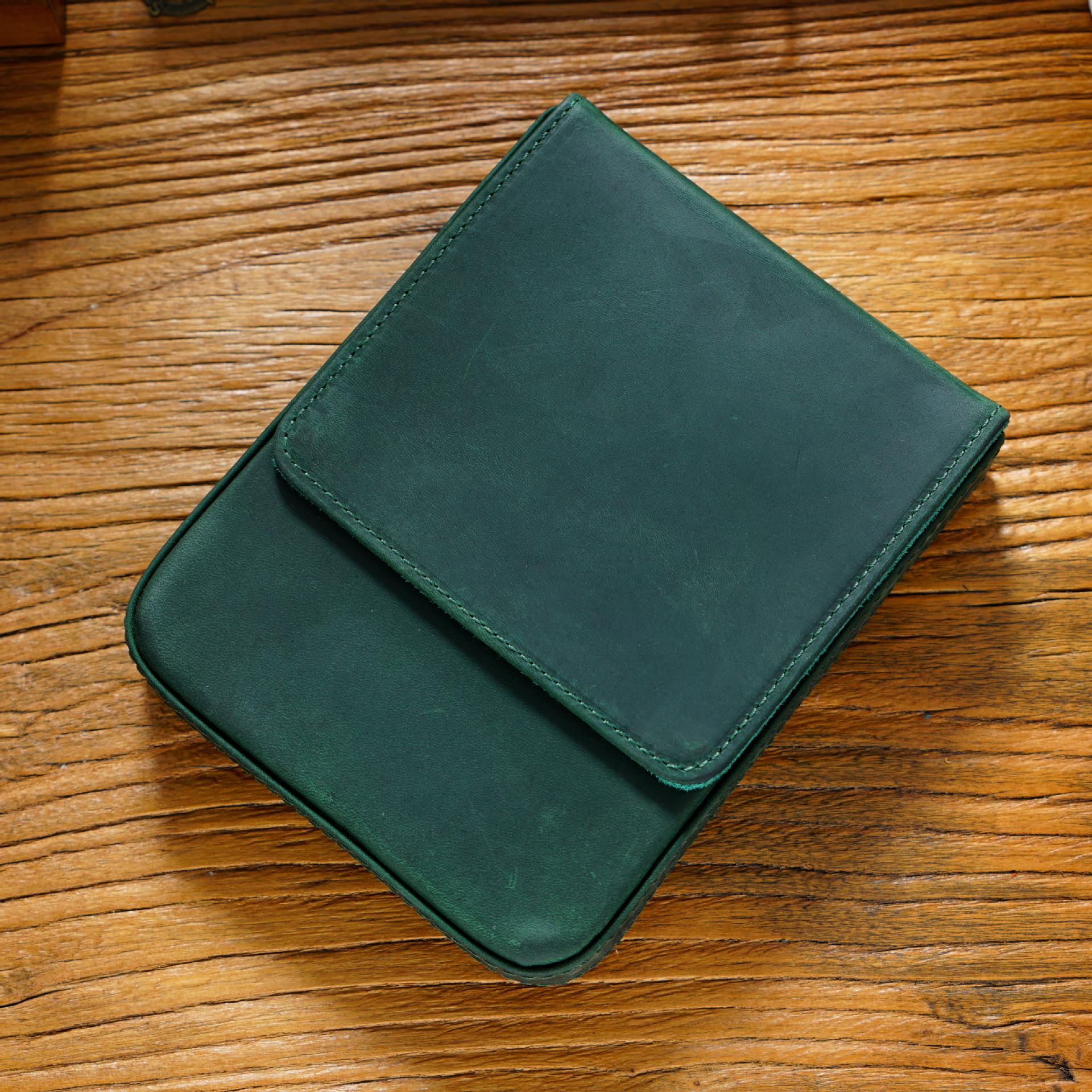 Handmade Magnetic Leather Pen Case for 6 Fountain Pens - Crazy Horse Style