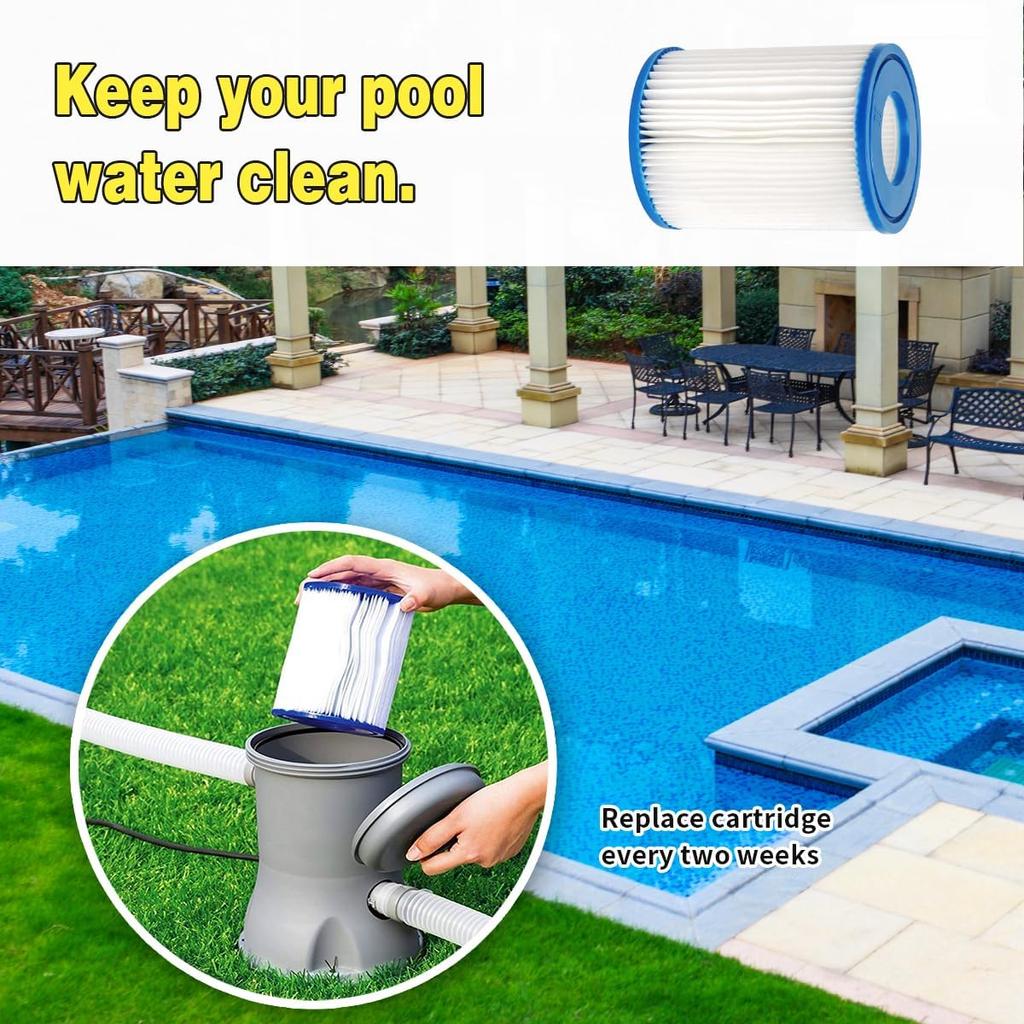 Cartuccia Filtro per Bestway II, Cartuccia Filtro per Piscina e Spa per Flowclear II, per Lay Z Spa, 58094, 58383, 58386, 58117, 58386GS