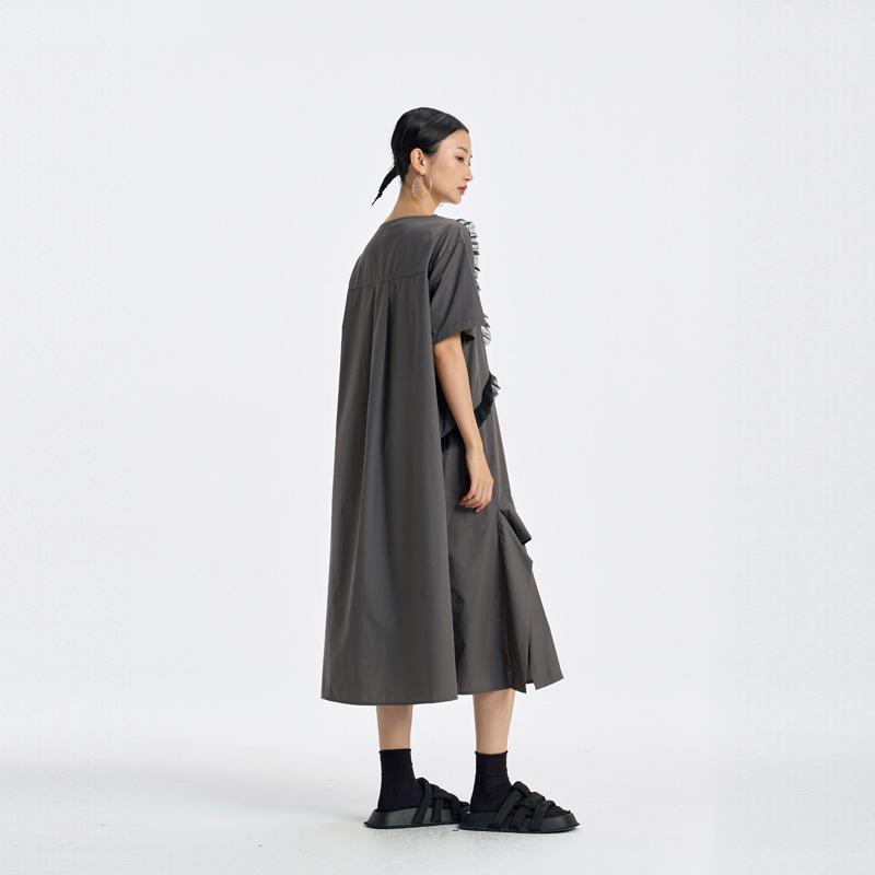 2026 new large size women's clothing Yamamoto style loose dress Korean version of foreign style niche high-end design looks thin