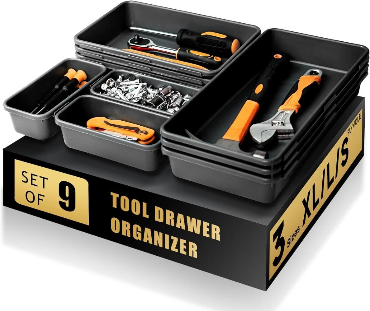 

9PCS Tool Box Organizer Tray Toolbox Desk Drawer Organizer Tool Box Tray Tool Box Organizer Storage for Rolling Tool Box