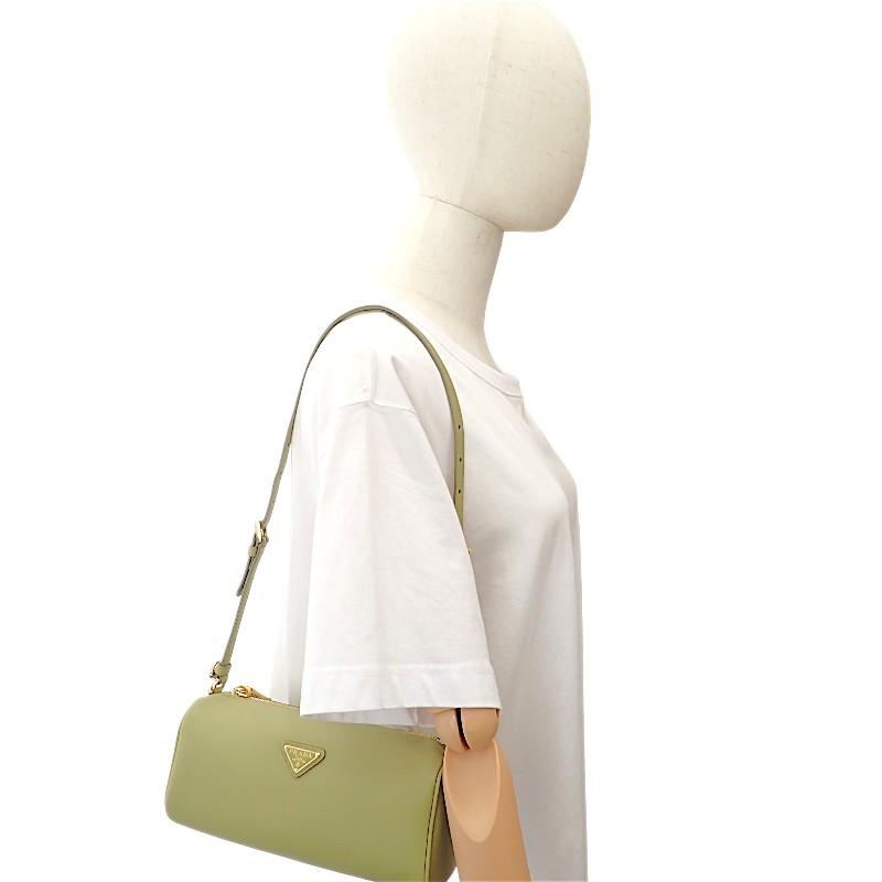 PRADA  1BC239 Shoulder Bag green/khaki leather Women