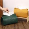 Tissue Case Leather  Napkin Holder Storage Container Car Tissue Box Solid Color Minimalist Home Living Room Decoration