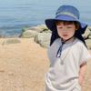 Folding Storage Children's Sunscreen Hat Summer Boys' Mesh Sunshade Big Eave Hat Shawl Hat Neck Protection