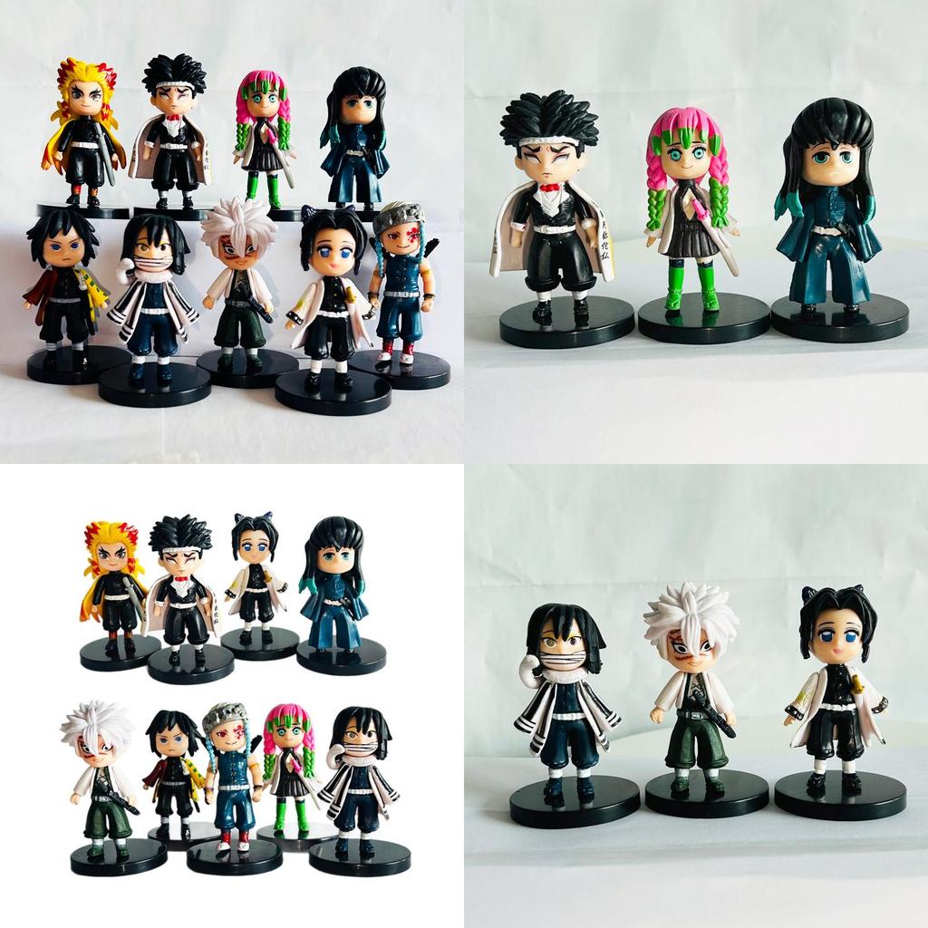 Demon Slayer Kimetsu No Yaiba Pvc Figure Set With Assembly For Anime Collectors And Cake Decor