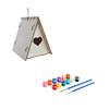Wooden Home Decoration DIY Hand Painted Crafts Graffiti Bird House Set 30ML