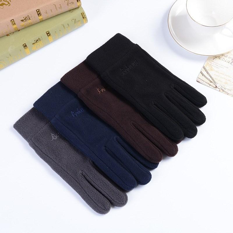 Pánské zimní rukavice Rukavice Polar Fleece Pevné cyklistické rukavice s dotykovým displejem Sametové tlusté Teplé sportovní cyklistické rukavice Rukavice na ruku