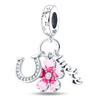 925 Sterling copper Cat and Dog Series Best Friend Pendant Fit 4MM hole diamete Bracelet Charms Bead Necklace DIY Female Zircon