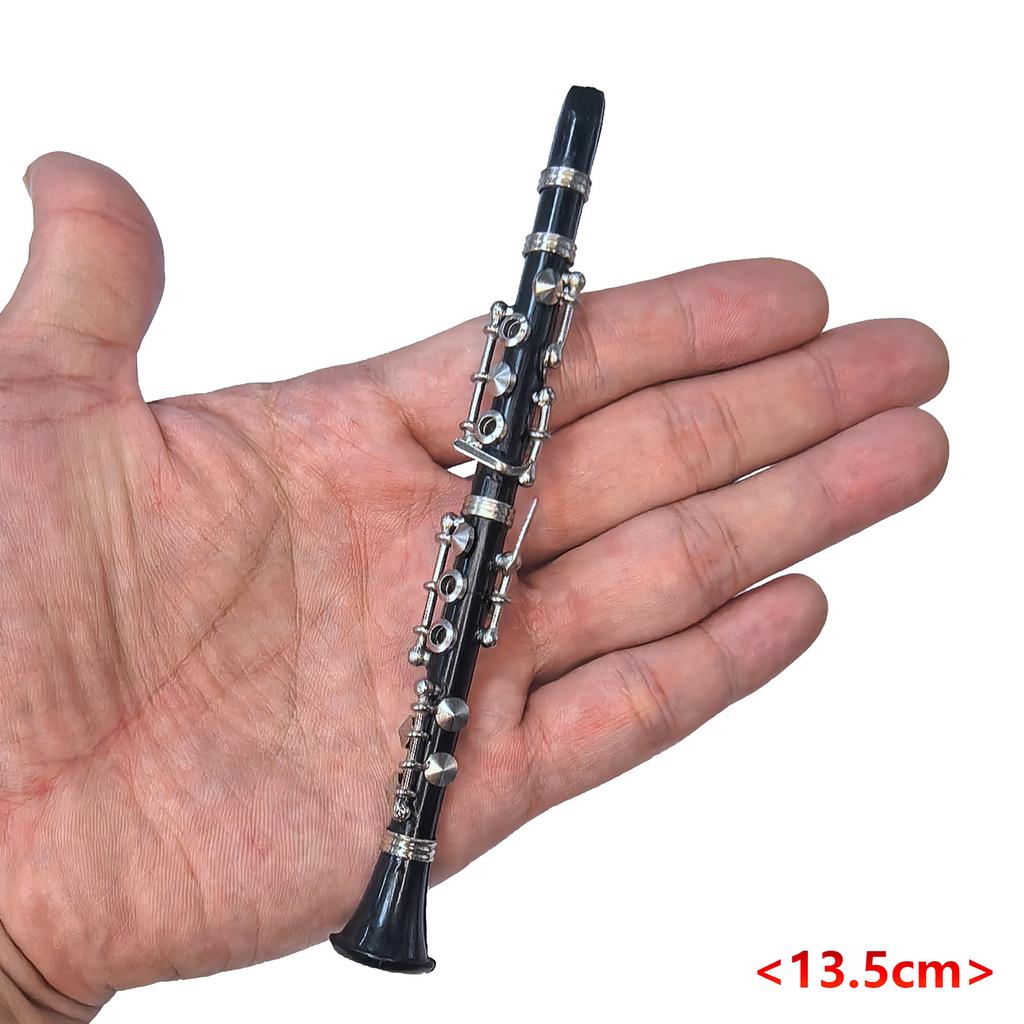 Gold-Plated Miniature Clarinet Model Brass Wind Instrument Model Gift Home Decor Item