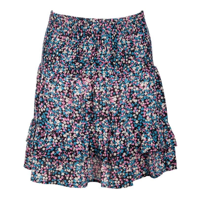 

Короткая черная юбка с цветочным принтом для женщин JACQUELINE DE YONG