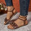 Fashion Comemore Bohemian Sandals Summer New Roman Flat Bottom Flowers Women Casual Shoes Large Size Slip On Beach Sandalias Femininas