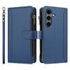 For Samsung Galaxy S24+/Galaxy S25+ Leather Case 9 Card Slots Zipper Wallet Stand Phone Cover with Wrist Strap