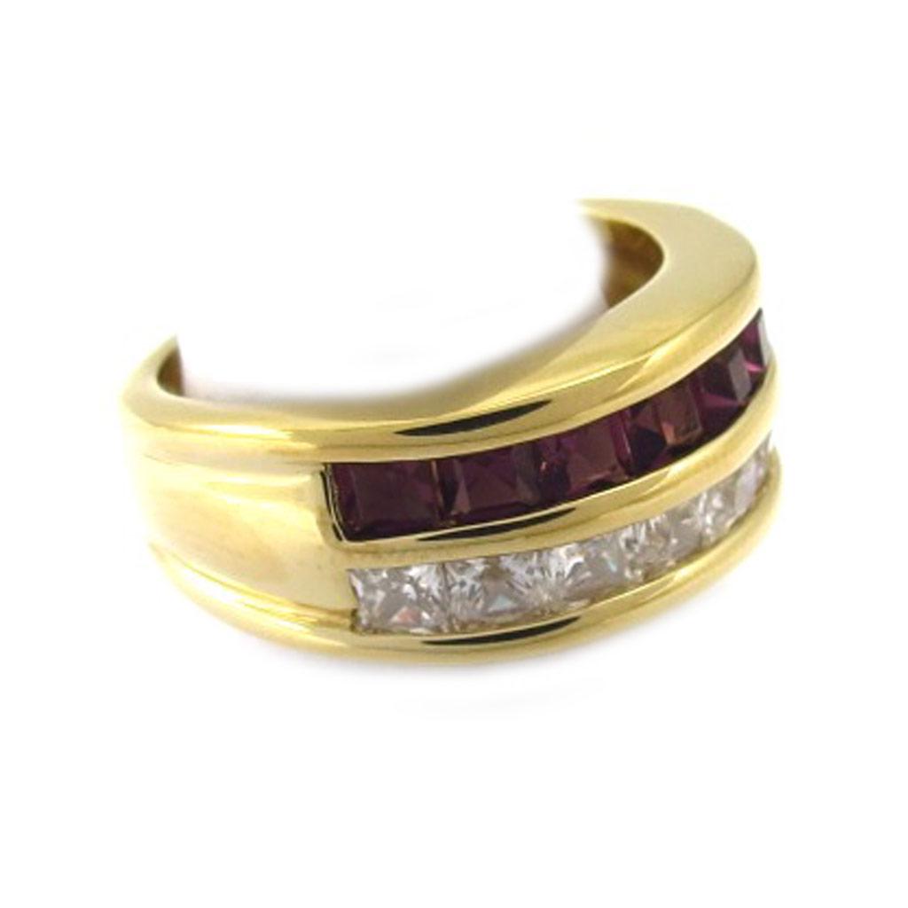 Amethyst White 'Aphrodite' Gold Plated Ring