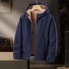 Herren Schwere Fleece Kapuzenjacke - Dicke Warme Lässige Lammfell-Fleece Strickjacke für Herbst und Winter