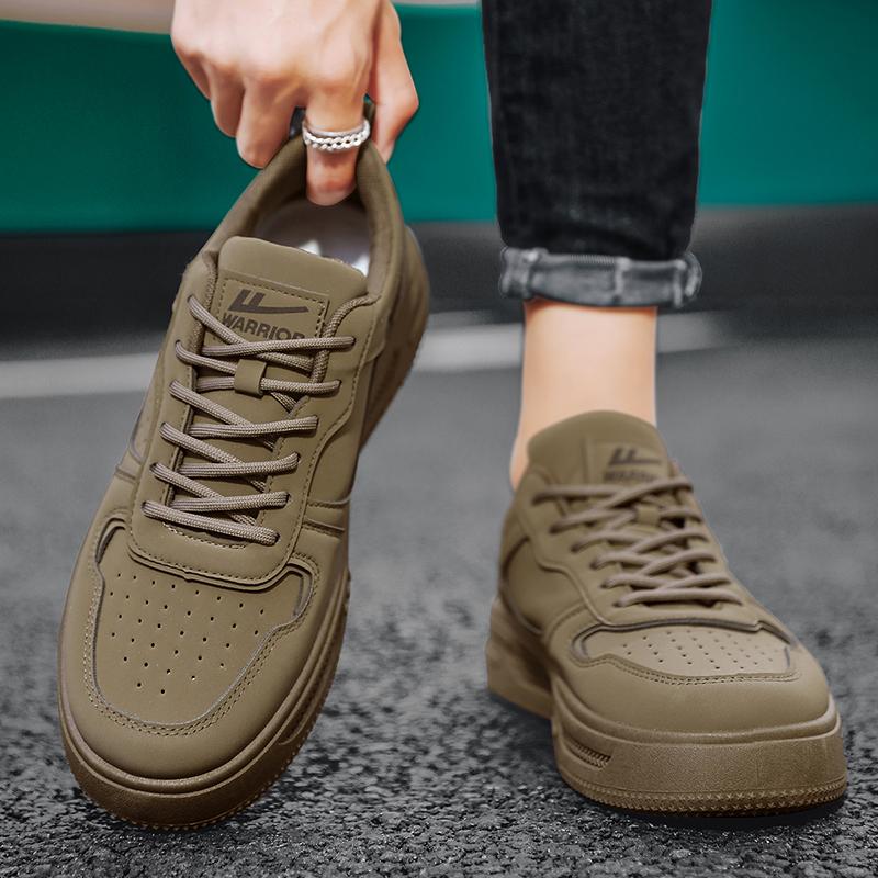 Warrior Fashion Trend Comfortable Non-Slip Wear-Resistant Breathable Low-Top Skate Shoes Men Sneaker Dark-Brown WXP(WZ)-122503