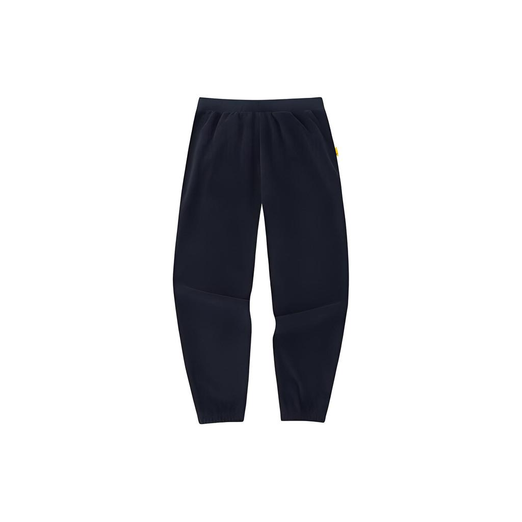 Anta Basketball Series Solid Color Mid Waist Tapered Warm Knitted Sports Pants Men Pants Black 952331303-3