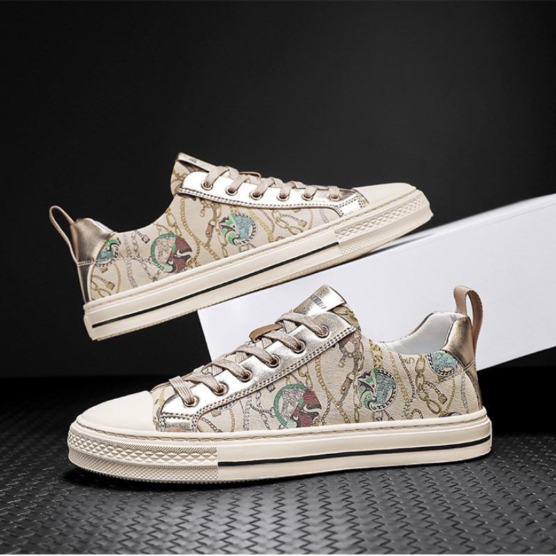 Fashion Dermis Men's Shoes Fashion Spring/Autumn Leather Board Shoe Trendy Versatile Genuine Leather Casual Shoes Men Shoe Sneakers