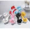 Strap Shoes Butterfly Sexy Super High Heels 15CM Thin Heel Waterproof Platform Sandals Transparent Crystal LFD